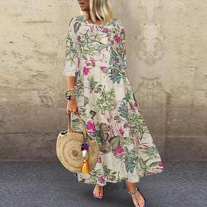 Denize | Elegantes Maxikleid mit floralem Design