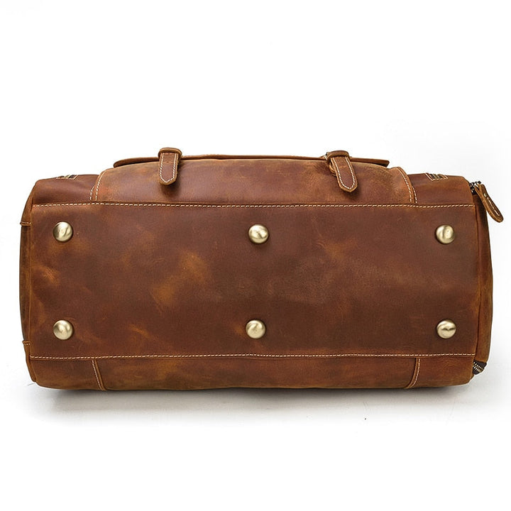 Retro Crazy Horse Leder Reisetasche mit separatem Schuhfach
