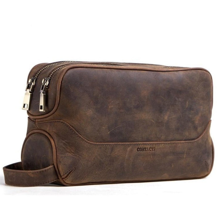 Borsa da toilette in pelle Crazy Horse