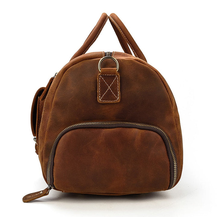 Retro Crazy Horse Leder Reisetasche mit separatem Schuhfach