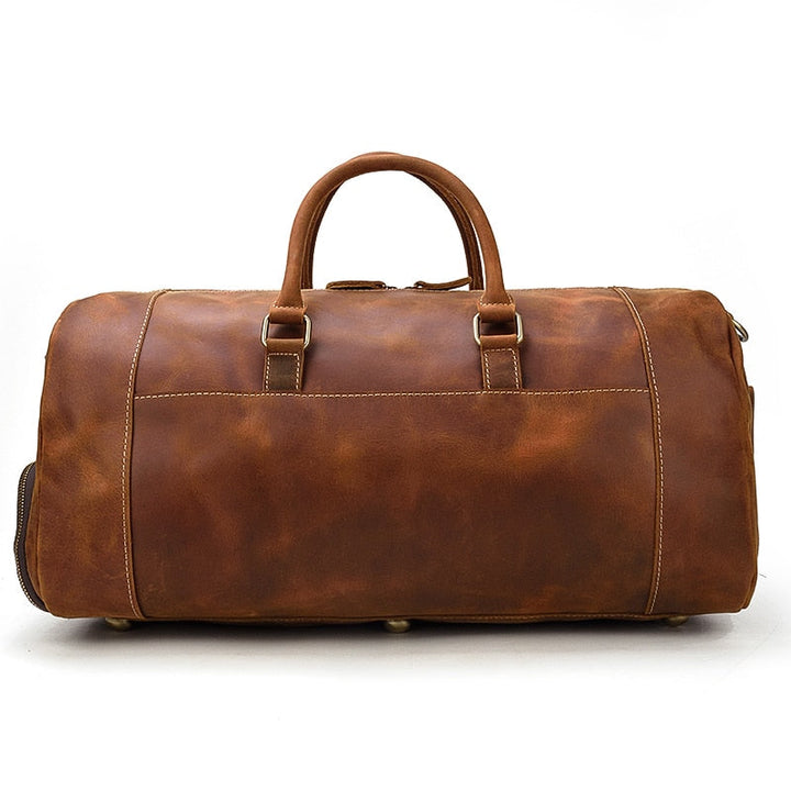 Retro Crazy Horse Leder Reisetasche mit separatem Schuhfach