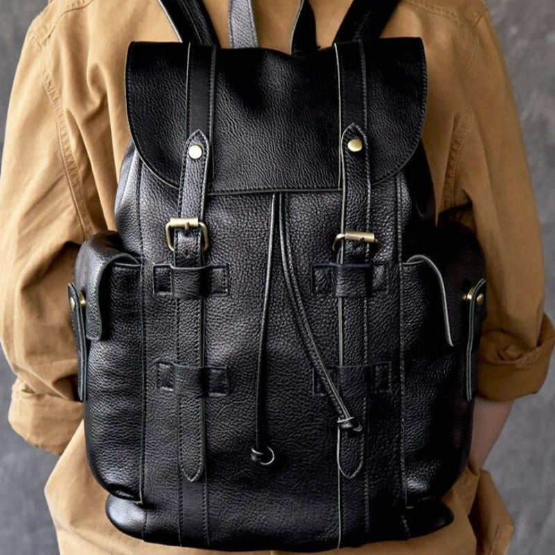 Geräumiger Leder-Rucksack