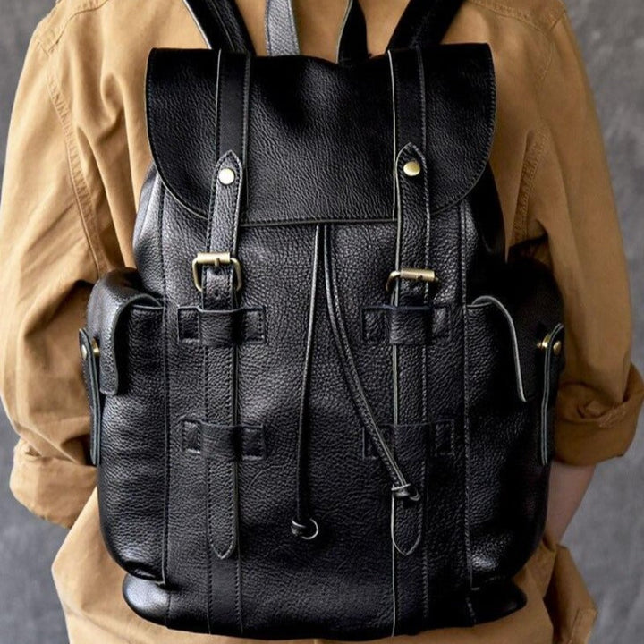 Geräumiger Leder-Rucksack