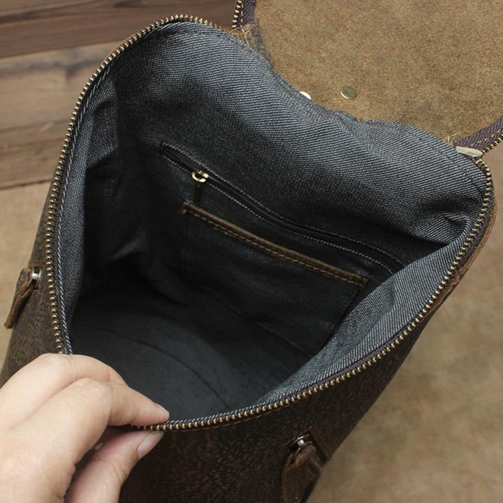 Retro Leder Rucksack für das College