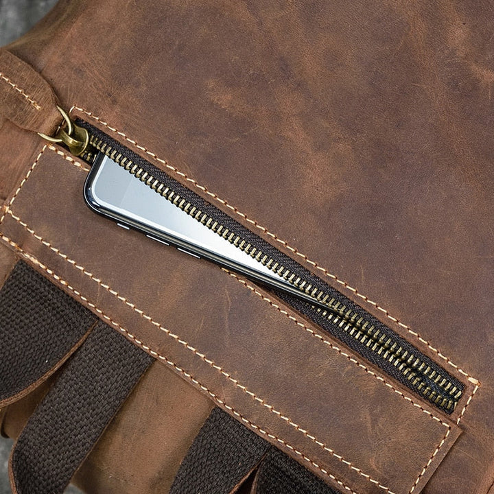 Geräumiger Leder-Rucksack