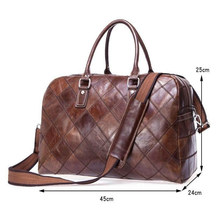 Unisex Echtes Weiches Leder Reisetasche" can be rewritten as "Unisex Genuine Soft Leather Travel Bag.