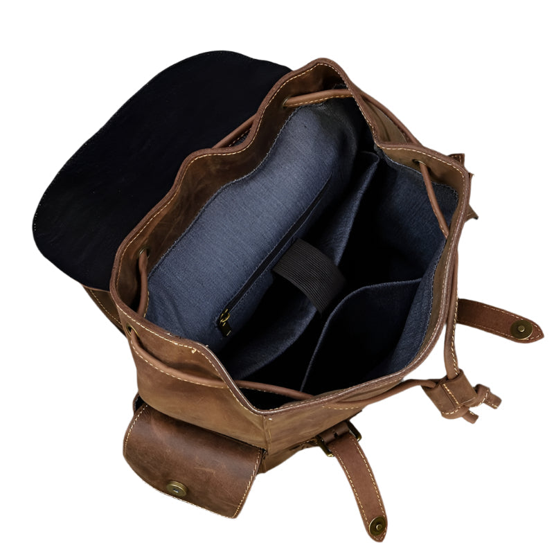Geräumiger Leder-Rucksack