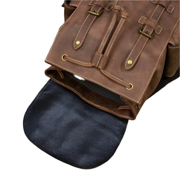 Geräumiger Leder-Rucksack