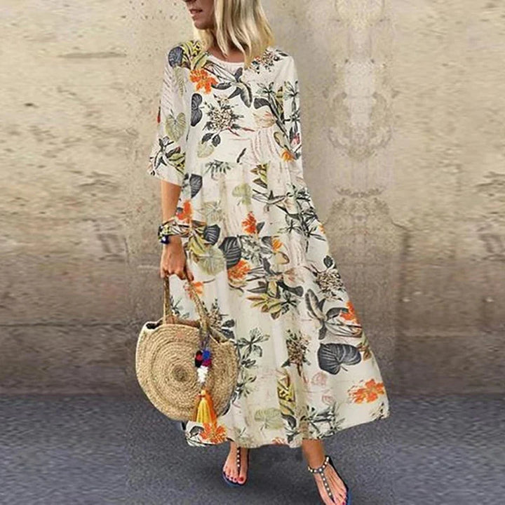 Denize | Elegantes Maxikleid mit floralem Design