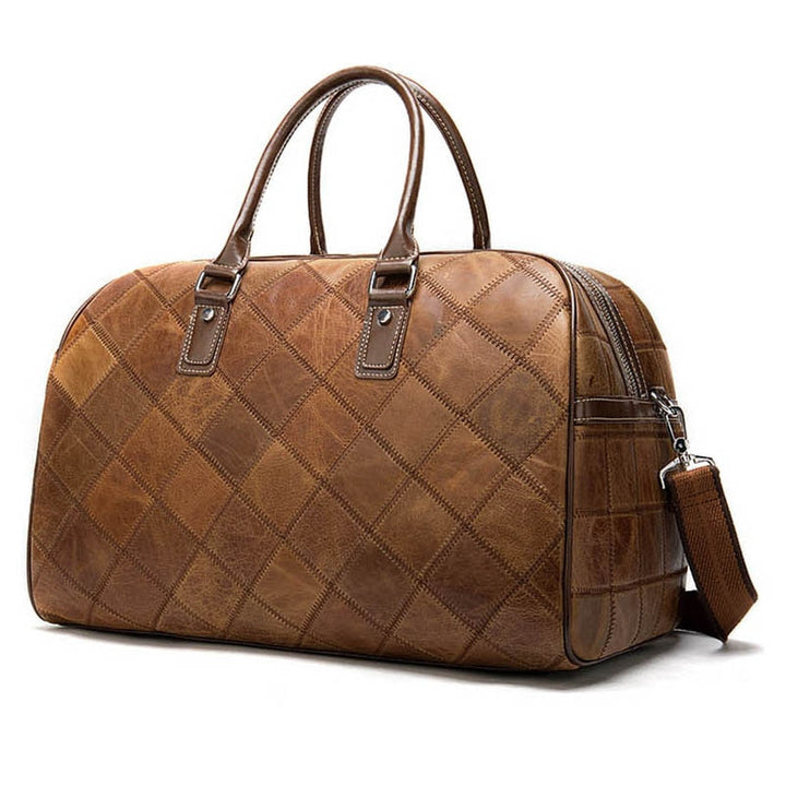 Unisex Echtes Weiches Leder Reisetasche" can be rewritten as "Unisex Genuine Soft Leather Travel Bag.