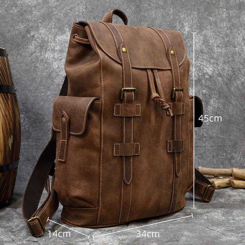 Geräumiger Leder-Rucksack