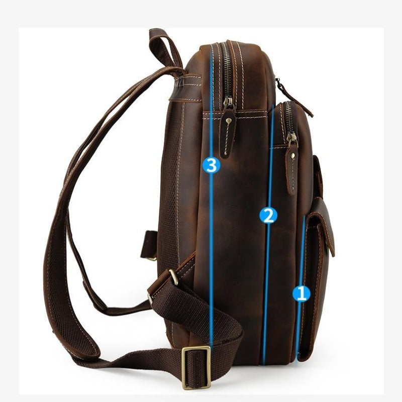 Großer Vintage Leder Rucksack für Herren