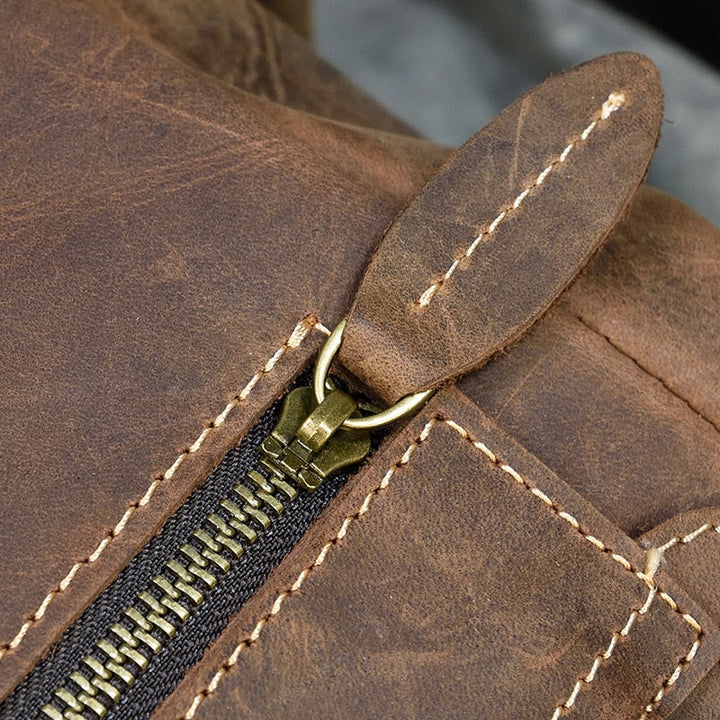 Geräumiger Leder-Rucksack