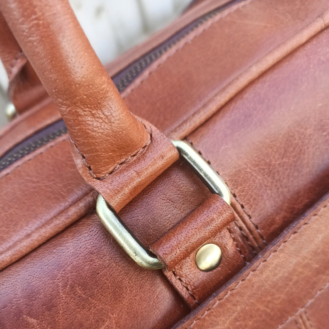 Braune Leder-Laptoptasche