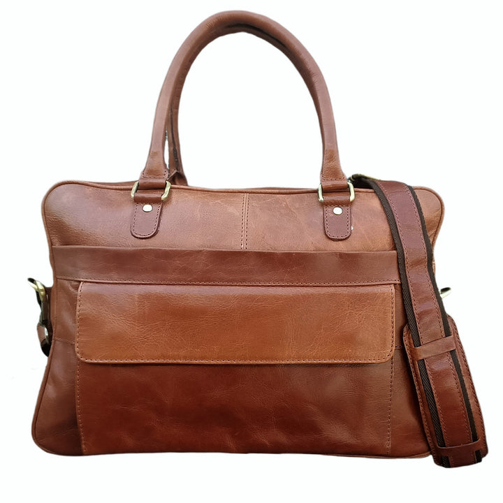 Braune Leder-Laptoptasche
