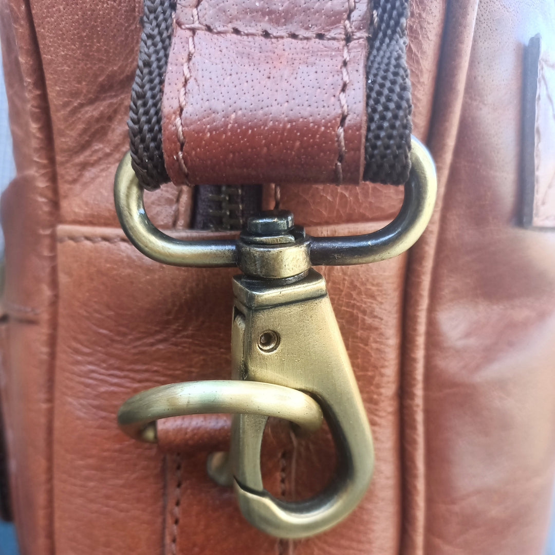 Braune Leder-Laptoptasche