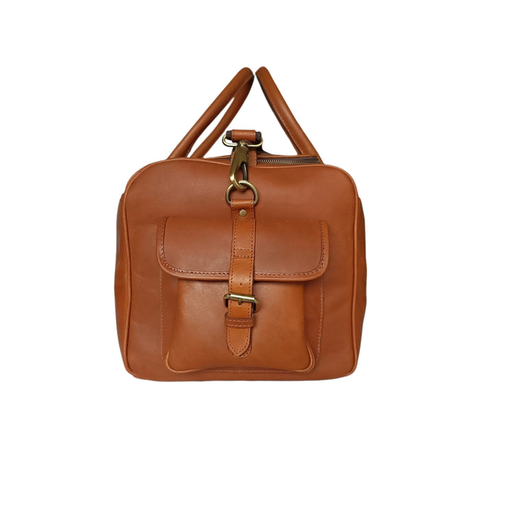 Braune Leder-Wochenendtasche