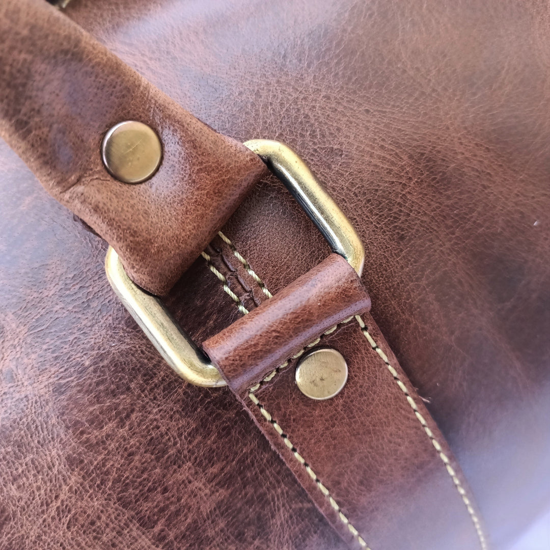 Mini Duffel Bag in Crazy Horse Leather