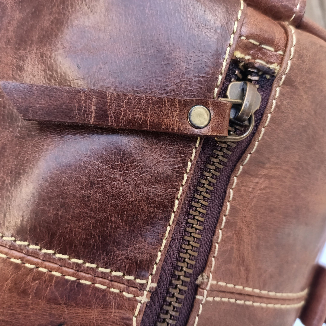 Mini Duffel Bag in Crazy Horse Leather