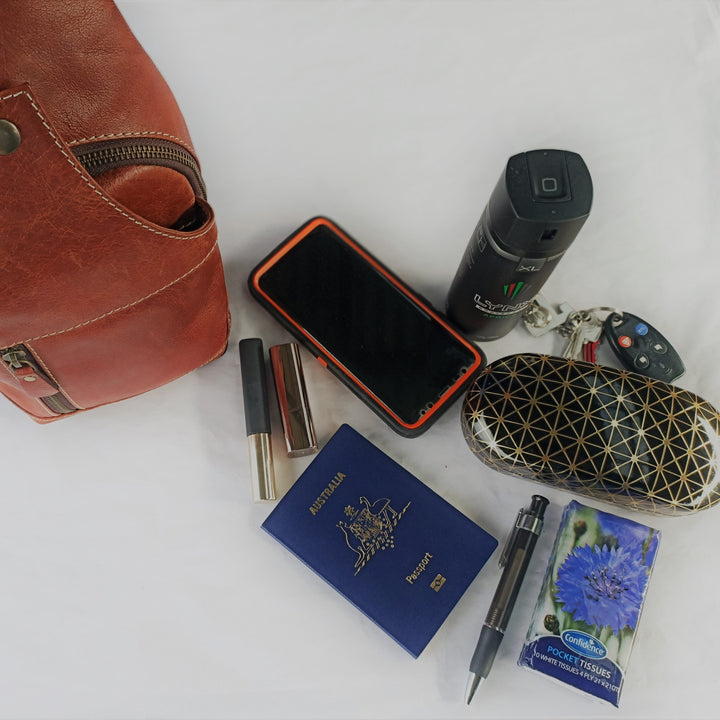 Mobiler Leder-Rucksack