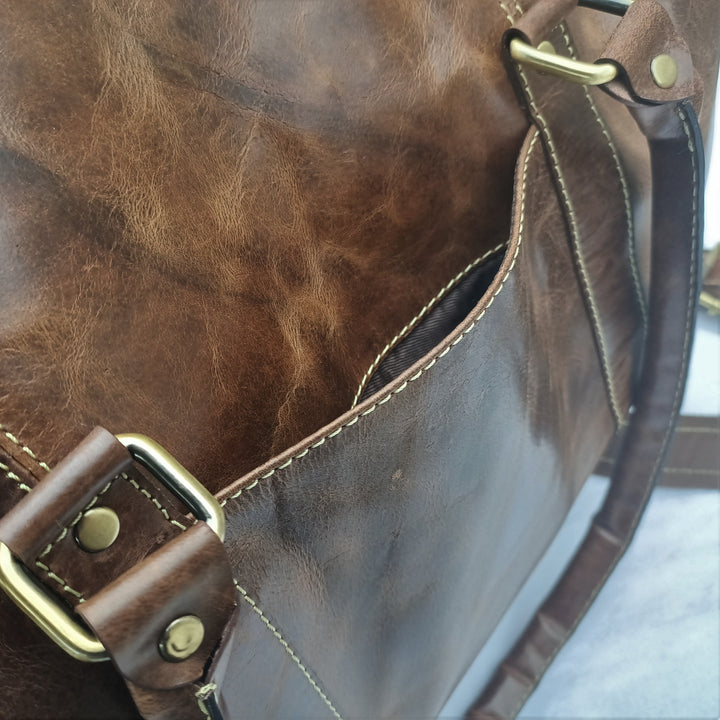 Mini Duffel Bag in Crazy Horse Leather