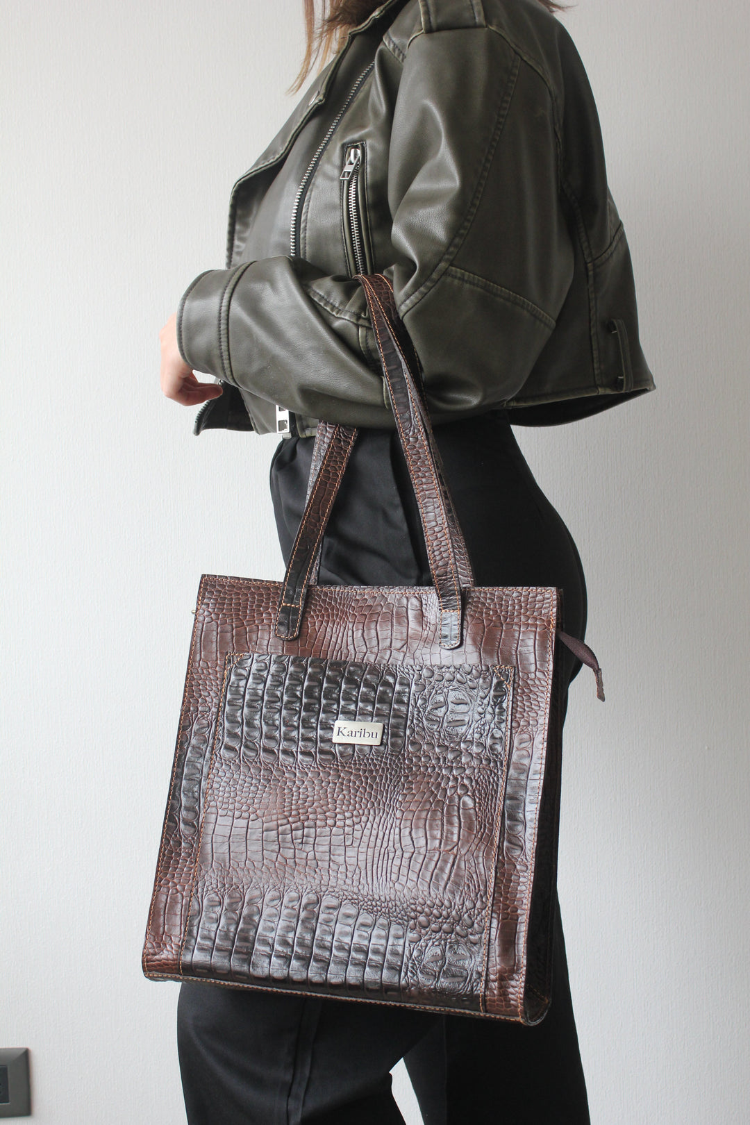 Maria Kaffee Python Geldbörse - Elegante Geldbörse aus Pythonleder