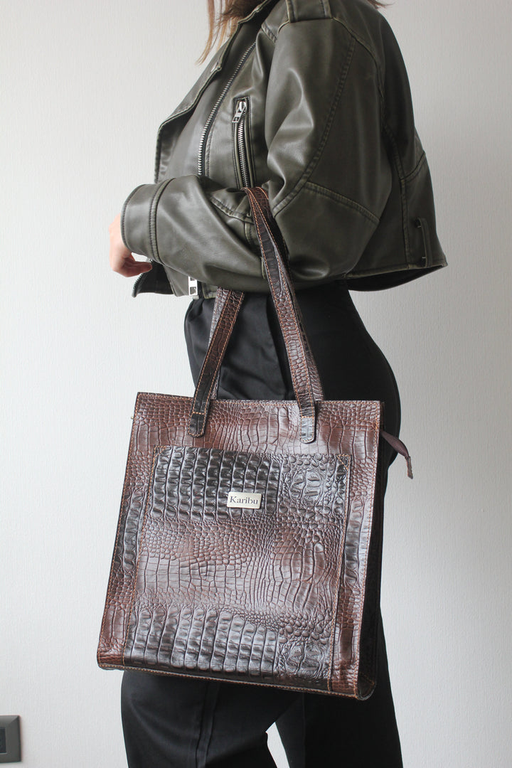 Maria Kaffee Python Geldbörse - Elegante Geldbörse aus Pythonleder