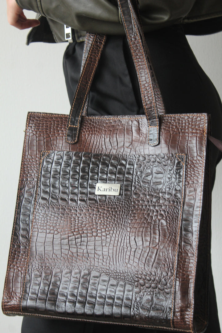 Maria Kaffee Python Geldbörse - Elegante Geldbörse aus Pythonleder