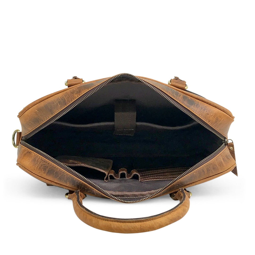 Hunter Braun Leder Laptoptasche