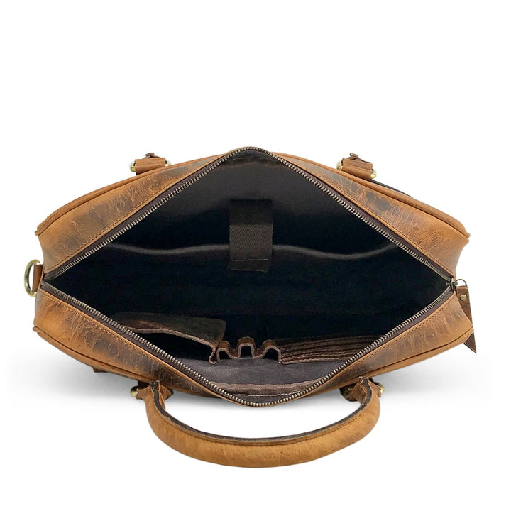 Hunter Braun Leder Laptoptasche