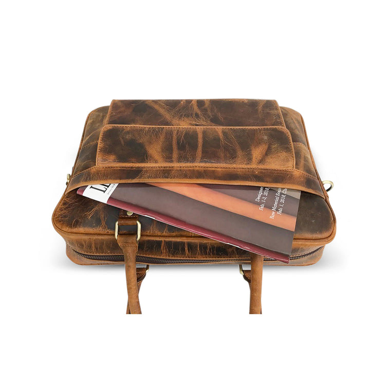 Hunter Braun Leder Laptoptasche