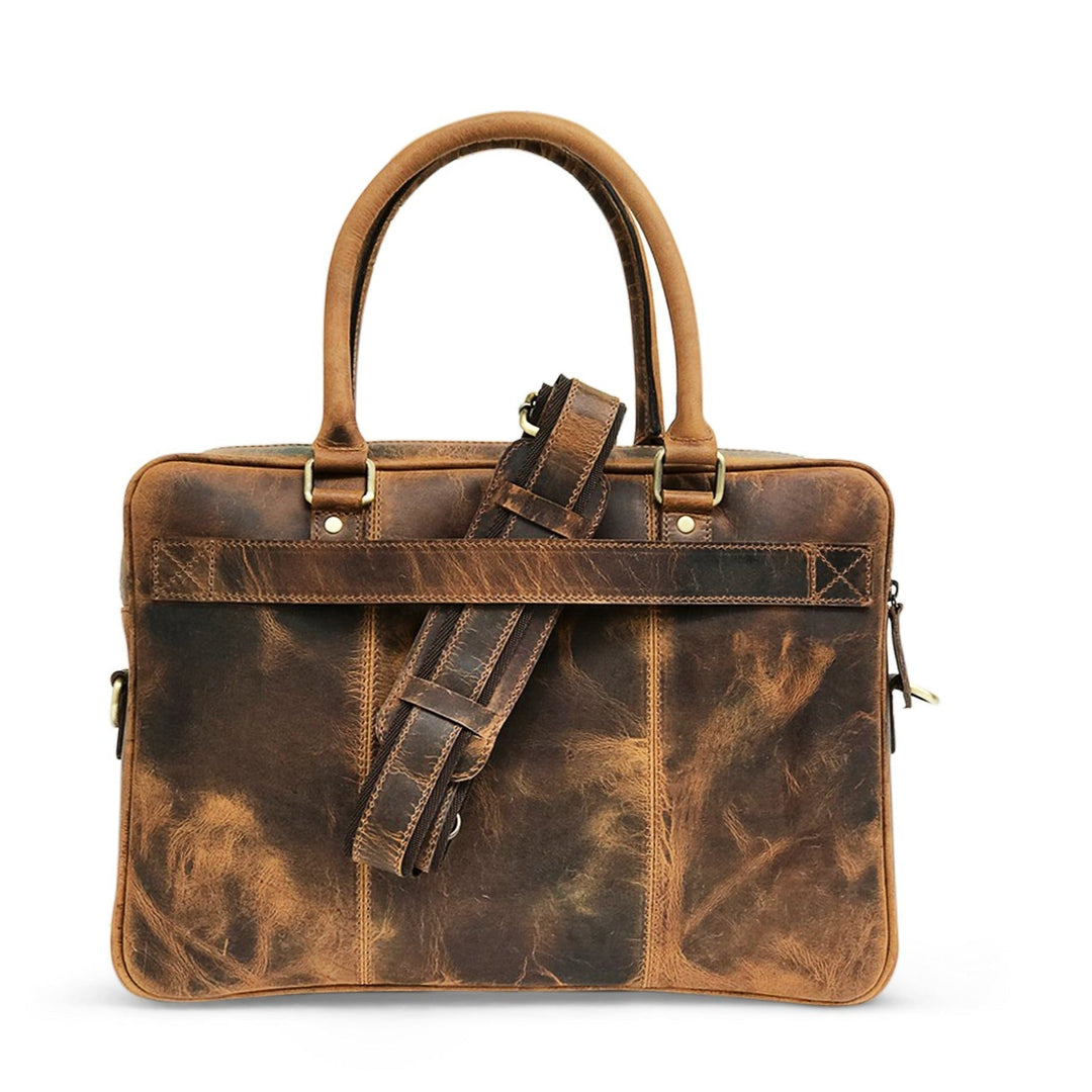 Hunter Braun Leder Laptoptasche