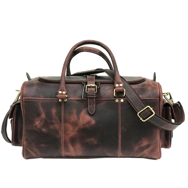 "Zwei Taschen Dunkelbraune Wochenendtasche" could be rewritten as "Dunkelbraune Wochenendtasche von Zwei Taschen".