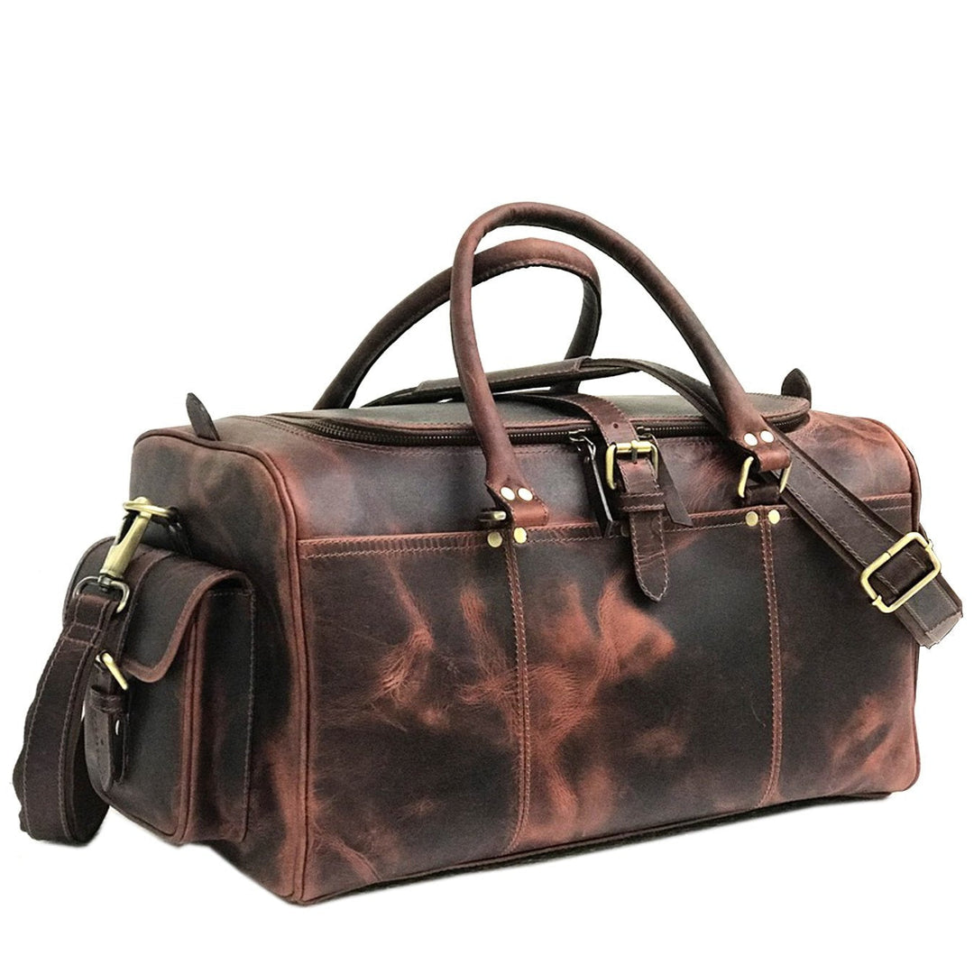 "Zwei Taschen Dunkelbraune Wochenendtasche" could be rewritten as "Dunkelbraune Wochenendtasche von Zwei Taschen".