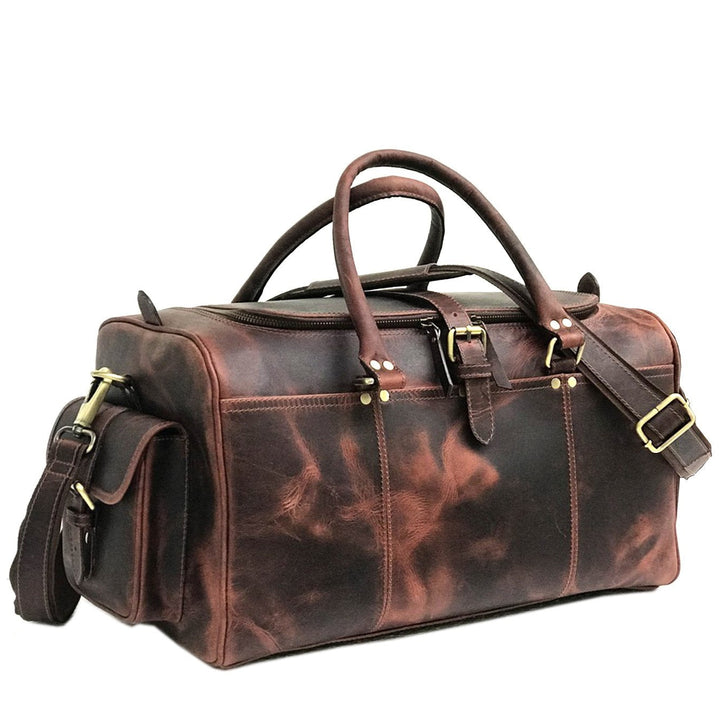 "Zwei Taschen Dunkelbraune Wochenendtasche" could be rewritten as "Dunkelbraune Wochenendtasche von Zwei Taschen".