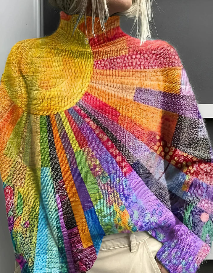 Lilibeth | Farbiger Rollkragenpullover