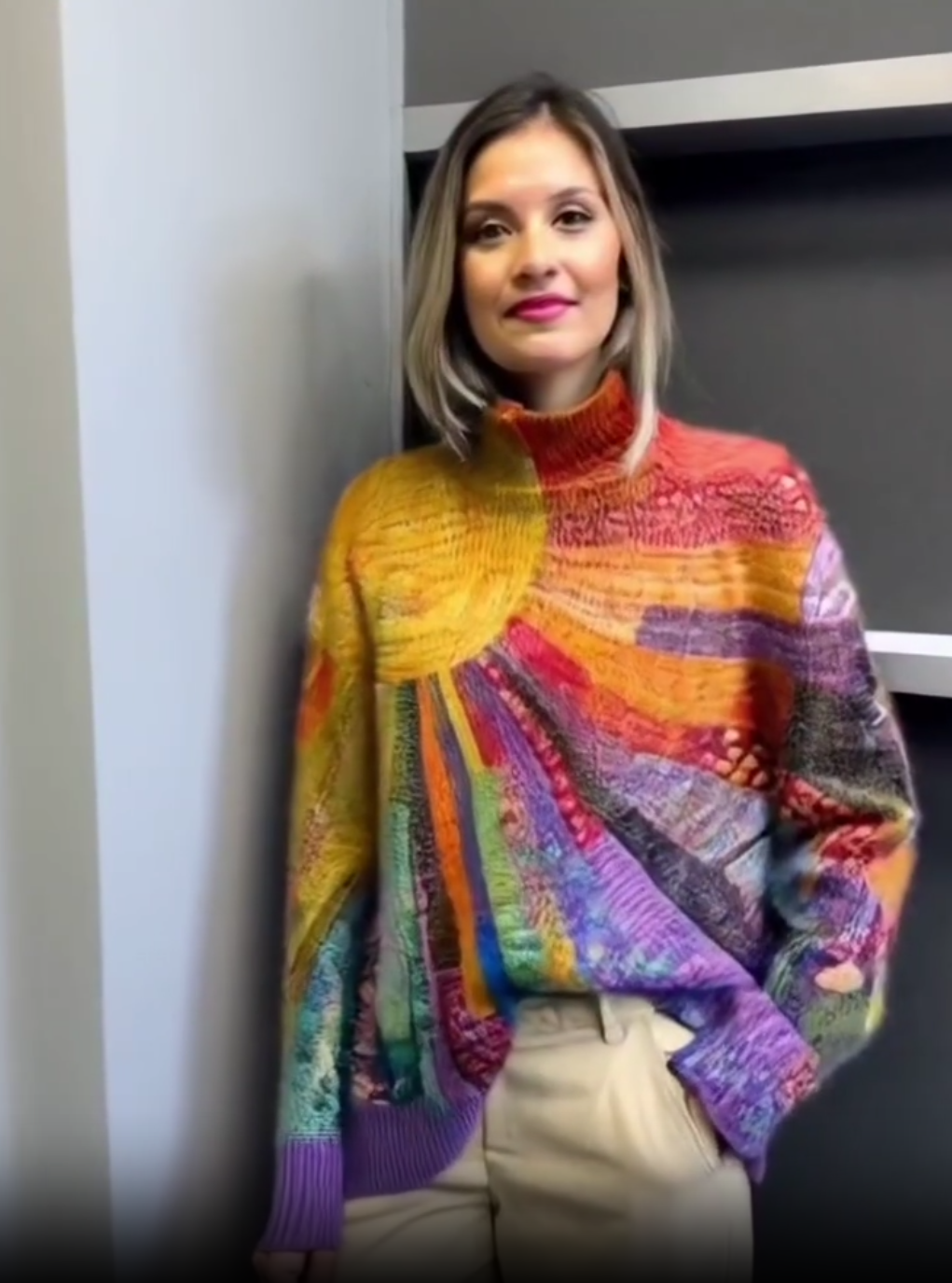 Lilibeth | Farbiger Rollkragenpullover