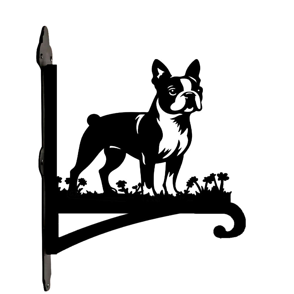 Metall Pflanzenständer im Boston Terrier Design