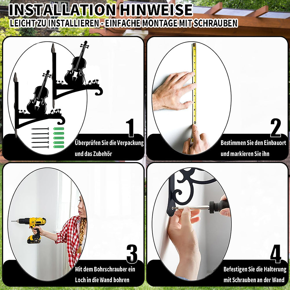Metall Pflanzenständer im Geigen-Design zum Hängen