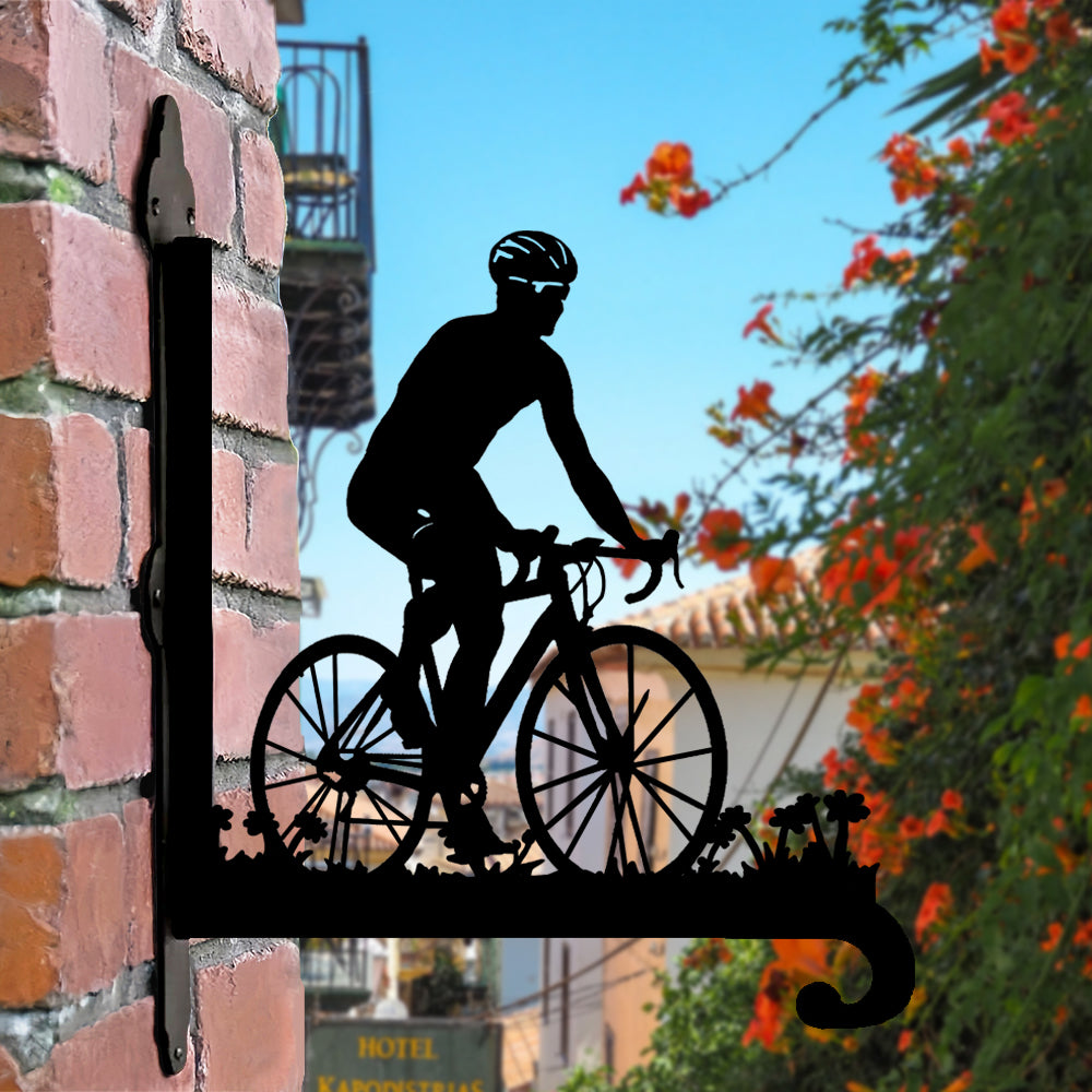 Metall Pflanzenständer im Radfahrer-Design