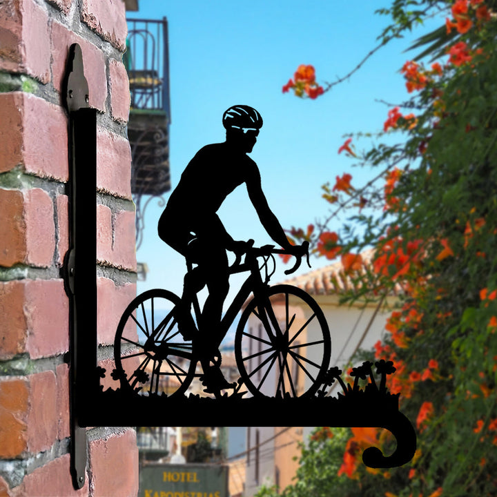 Metall Pflanzenständer im Radfahrer-Design
