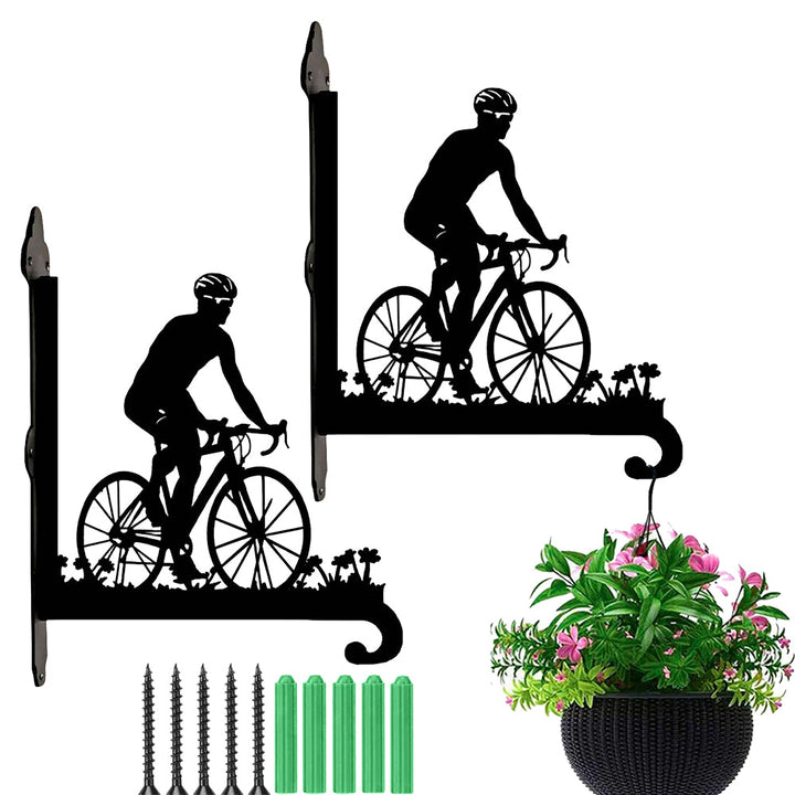 Metall Pflanzenständer im Radfahrer-Design