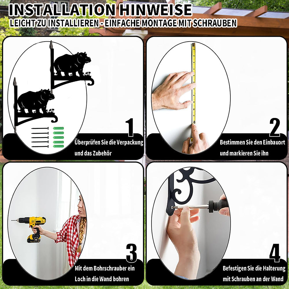 Hängender Pflanzenständer aus Metall im Nilpferd-Design