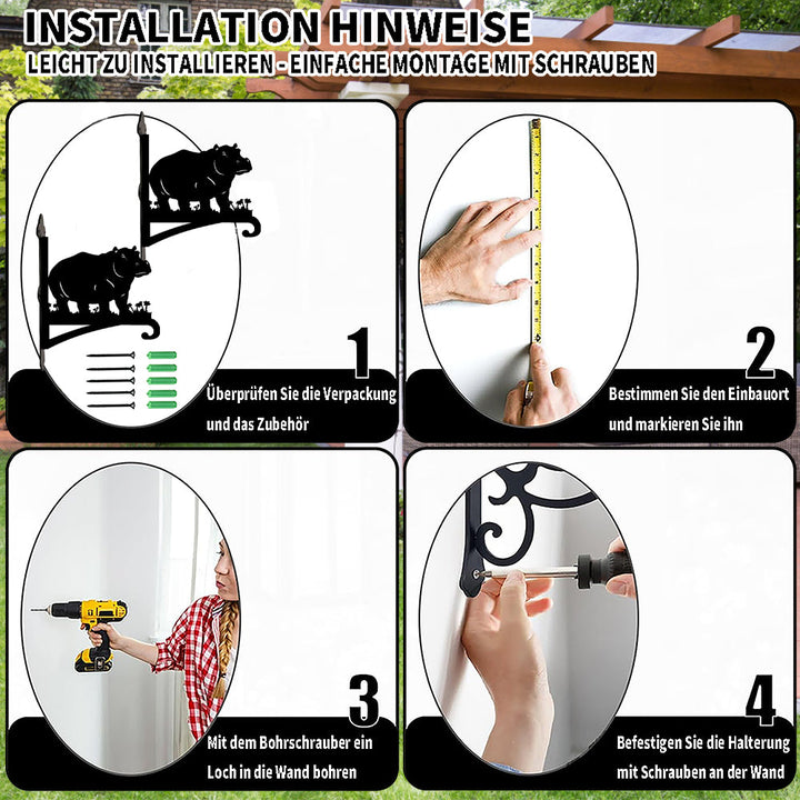 Hängender Pflanzenständer aus Metall im Nilpferd-Design