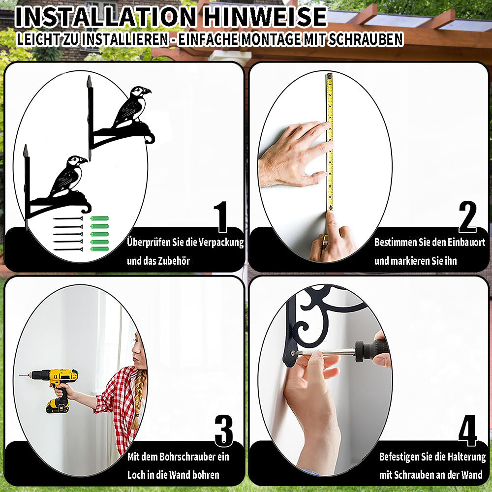 Metall Pflanzenständer mit Bügel im Papageitaucher Design