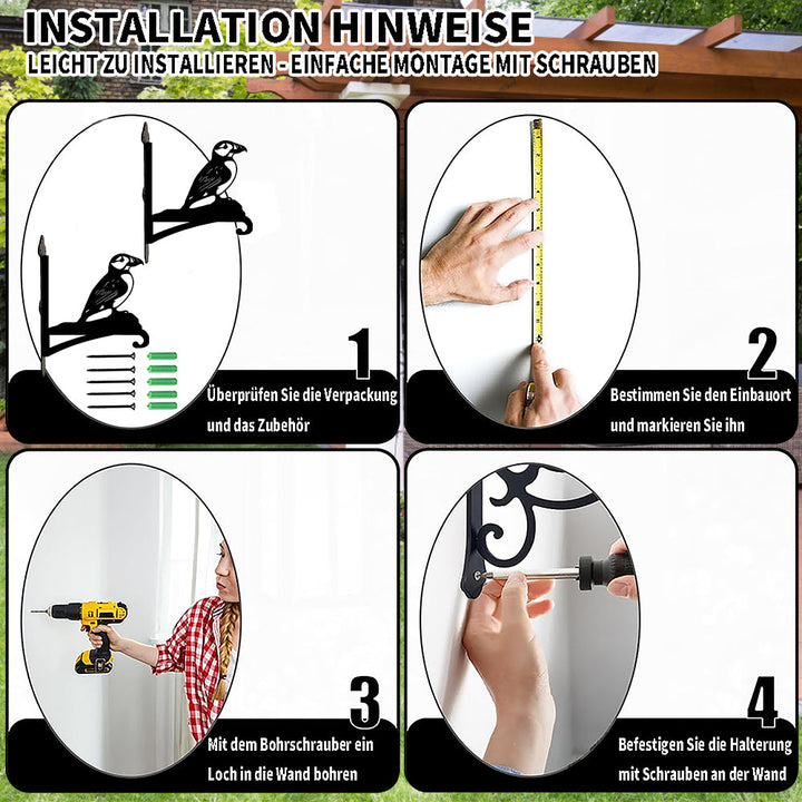 Metall Pflanzenständer mit Bügel im Papageitaucher Design