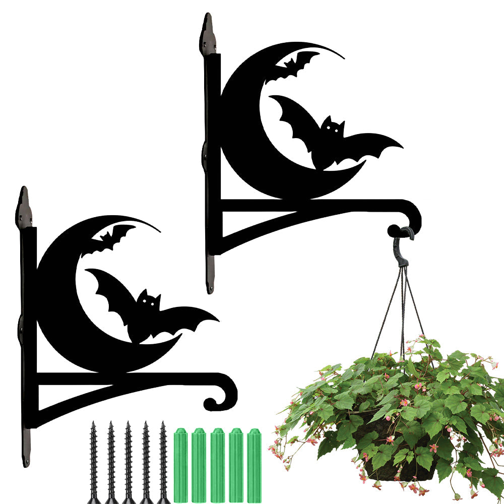 Metall Pflanzenständer mit Bügel - Fledermaus und Mond Design