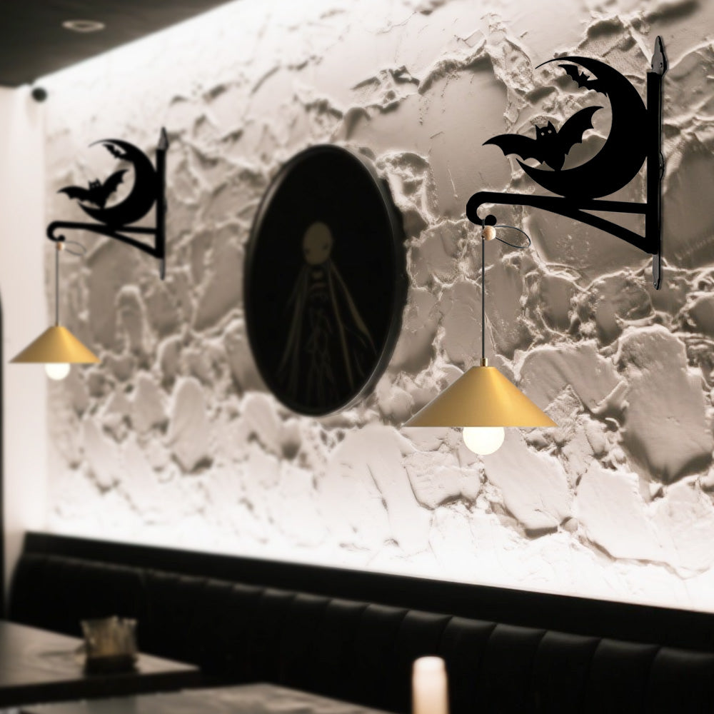 Metall Pflanzenständer mit Bügel - Fledermaus und Mond Design