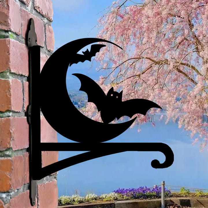 Metall Pflanzenständer mit Bügel - Fledermaus und Mond Design