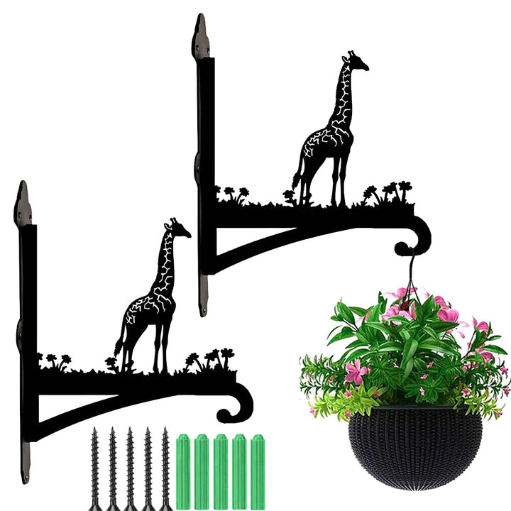 Giraffenförmiger Metall Pflanzenständer mit Halter